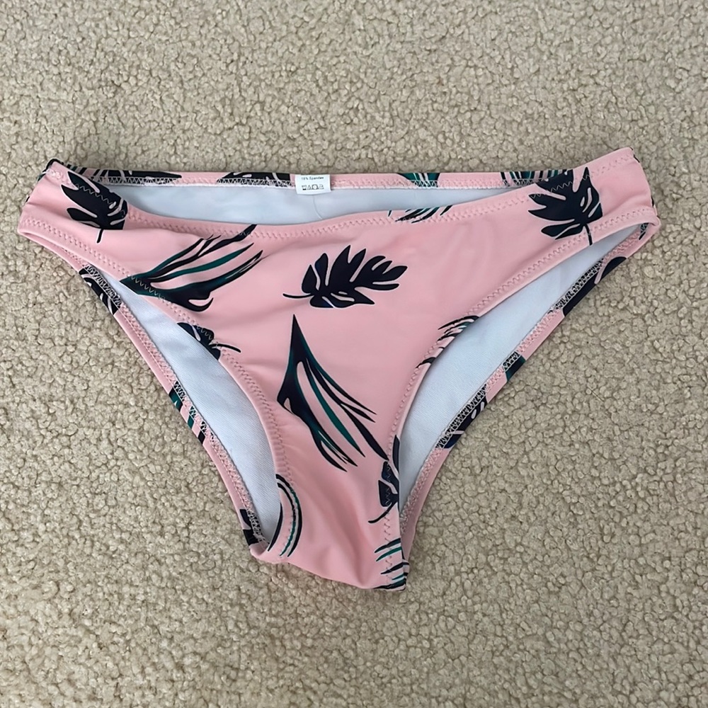 pink and plant swim bottoms